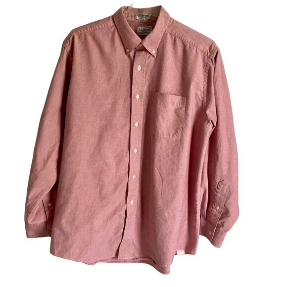 Vintage L.L. Bean Single Needle Tailoring Long Sleeve Button Down Shirt Men's Ne - Picture 1 of 9